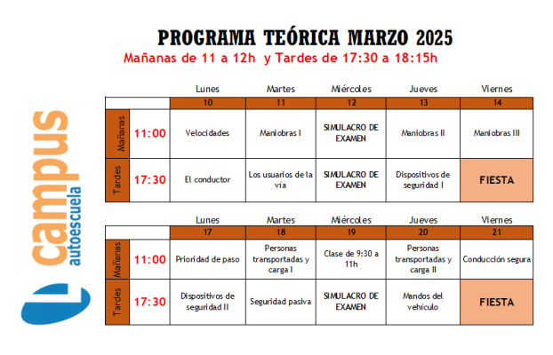 PROGRAMA TEÓRICA MARZO