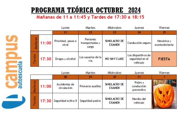 PROGRAMA TEÓRICA OCTUBRE