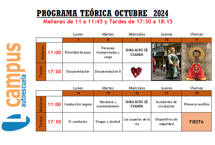 PROGRAMA TEÓRICA OCTUBRE