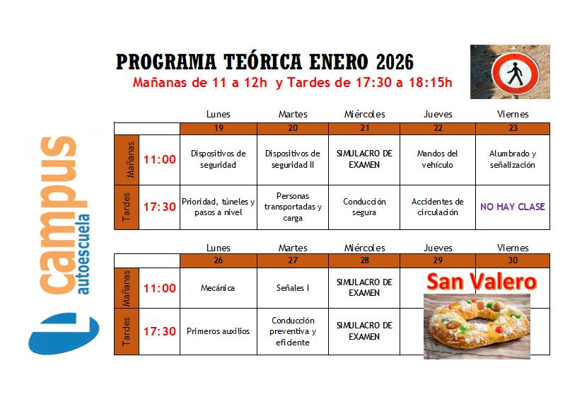 TEMARIO CLASES TEÓRICAS